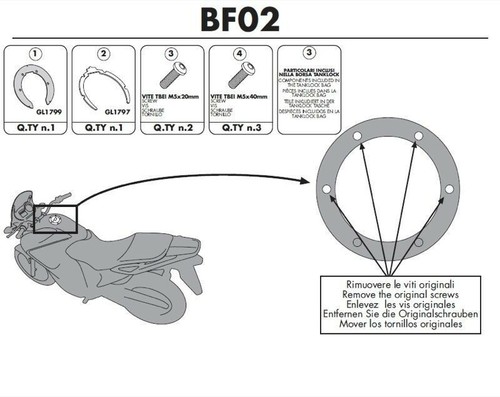 Givi bf02 flangia per borsa - flangia,
